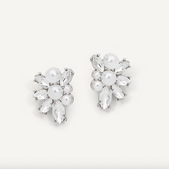 Olive & Piper Jewelry - Elegant Silver and White Cluster Earrings